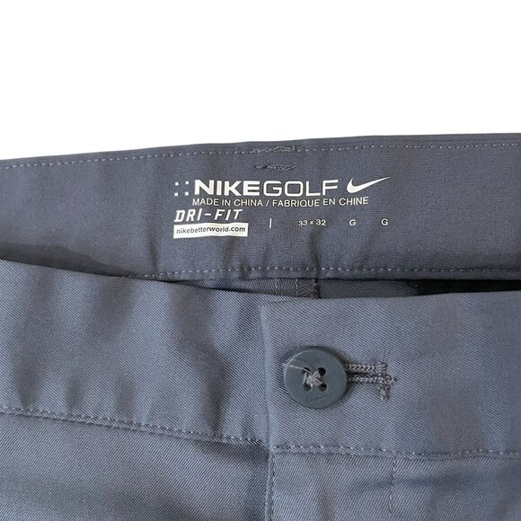 Nike Golf Hybrid Pants Men's Size 33x26 Gray Dri-Fit Hemmed Legs Flat Front - Picture 3 of 4